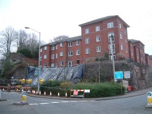 Retaining wall collapse