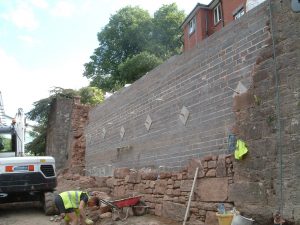 Retaining wall construction