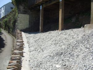 Completed retaining wall